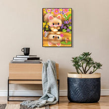 Charger l'image dans la galerie, Chat et fleur - diamant rond complet - 30x40cm