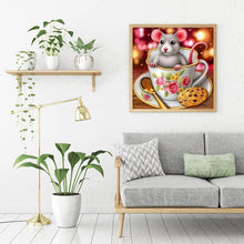 Charger l'image dans la galerie, Souris et tasse - diamant rond complet - 30x30cm