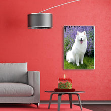 Charger l'image dans la galerie, Chien blanc - diamant rond complet - 30x40cm