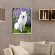 Charger l'image dans la galerie, Chien blanc - diamant rond complet - 30x40cm