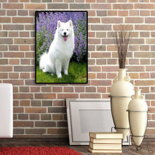 Charger l'image dans la galerie, Chien blanc - diamant rond complet - 30x40cm