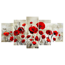 Charger l'image dans la galerie, 5pcs/set flower - peinture en diamant ronde - 95x45cm