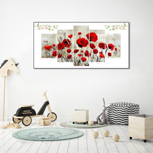 Charger l'image dans la galerie, 5pcs/set flower - peinture en diamant ronde - 95x45cm