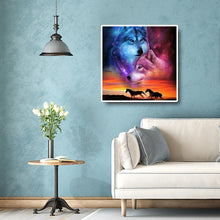 Charger l'image dans la galerie, Deux loups - diamant rond complet - 40x40cm