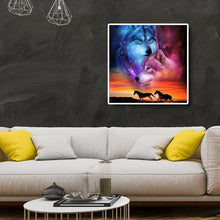 Charger l'image dans la galerie, Deux loups - diamant rond complet - 40x40cm
