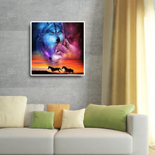 Charger l'image dans la galerie, Deux loups - diamant rond complet - 40x40cm