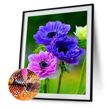 Charger l'image dans la galerie, Croix de fleur - diamant rond complet - 30x40cm