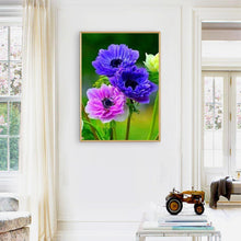 Charger l'image dans la galerie, Croix de fleur - diamant rond complet - 30x40cm