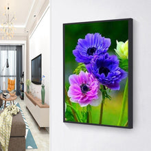 Charger l'image dans la galerie, Croix de fleur - diamant rond complet - 30x40cm