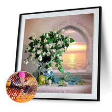 Charger l'image dans la galerie, Fleur de fenêtre - diamant rond complet - 30x30cm