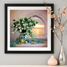 Charger l'image dans la galerie, Fleur de fenêtre - diamant rond complet - 30x30cm