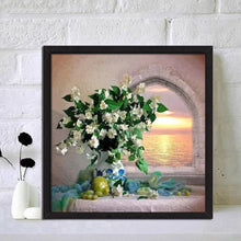 Charger l'image dans la galerie, Fleur de fenêtre - diamant rond complet - 30x30cm