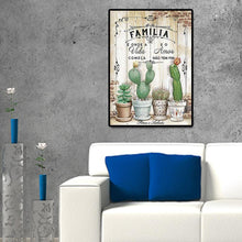 Charger l'image dans la galerie, Cactus et lettres - diamant rond complet - 30x40cm