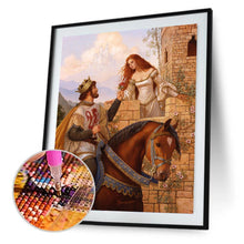 Charger l'image dans la galerie, Princesse et chevalier - diamant rond complet - 30x40cm