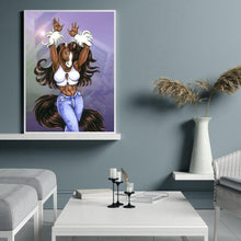 Charger l'image dans la galerie, Fille de cheval - diamant rond complet - 30x40cm