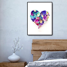 Charger l'image dans la galerie, Coeur de fleur - diamant rond complet - 30x40cm