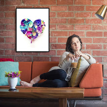 Charger l'image dans la galerie, Coeur de fleur - diamant rond complet - 30x40cm
