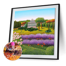 Charger l'image dans la galerie, Cour de fleurs - diamant rond complet - 30x30cm