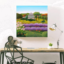 Charger l'image dans la galerie, Cour de fleurs - diamant rond complet - 30x30cm