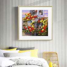 Charger l'image dans la galerie, Fleurs en pot - diamant rond complet - 30x30cm