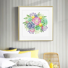 Charger l'image dans la galerie, Plante succulente - diamant rond complet - 30x30cm