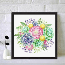 Charger l'image dans la galerie, Plante succulente - diamant rond complet - 30x30cm