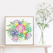 Charger l'image dans la galerie, Plante succulente - diamant rond complet - 30x30cm
