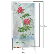 Charger l'image dans la galerie, Fleur et cygnes - peinture complète de diamant - 85x45cm