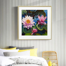 Charger l'image dans la galerie, Lotus - diamant rond complet - 30x30cm