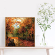 Charger l'image dans la galerie, Paysage d’érables d’automne - diamant rond complet - 30x30cm