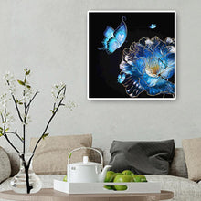 Charger l'image dans la galerie, Papillon de fleur - diamant rond complet - 40x40cm