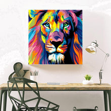 Charger l'image dans la galerie, Lion animal - diamant rond complet - 30x30cm