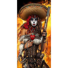 Charger l'image dans la galerie, Portrait pirate - diamant rond complet - 45x85cm