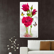 Charger l'image dans la galerie, Papillons roses - diamant rond complet - 45x85cm