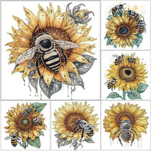 Charger l'image dans la galerie, Spécial tournesol abeille-partiel Diamond Painting-30x30cm