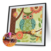Charger l'image dans la galerie, Hibou d’animal - diamant rond complet - 30x30cm