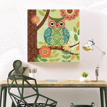 Charger l'image dans la galerie, Hibou d’animal - diamant rond complet - 30x30cm