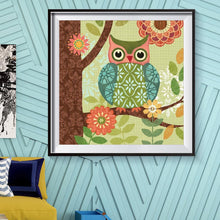 Charger l'image dans la galerie, Hibou d’animal - diamant rond complet - 30x30cm