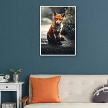 Charger l'image dans la galerie, Renard sur les ornements de route - diamant rond complet - 30x40cm