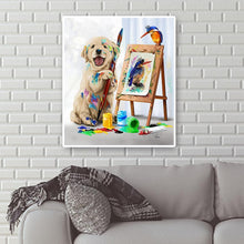 Charger l'image dans la galerie, Chien de peinture - diamant rond complet - 30x40cm
