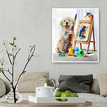 Charger l'image dans la galerie, Chien de peinture - diamant rond complet - 30x40cm