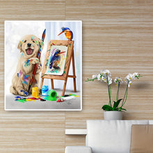 Charger l'image dans la galerie, Chien de peinture - diamant rond complet - 30x40cm