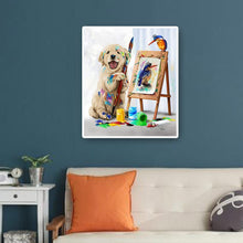 Charger l'image dans la galerie, Chien de peinture - diamant rond complet - 30x40cm