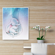 Charger l'image dans la galerie, Éléphant endormi - diamant rond complet - 30x40cm