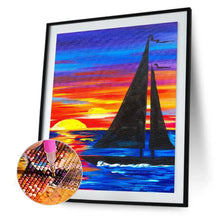 Charger l'image dans la galerie, Voilier - diamant rond complet - 30x40cm