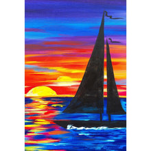 Charger l'image dans la galerie, Voilier - diamant rond complet - 30x40cm