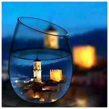 Charger l'image dans la galerie, Paysage dans la tasse - diamant rond complet - 25x25cm