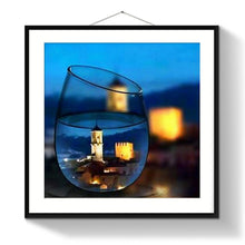 Charger l'image dans la galerie, Paysage dans la tasse - diamant rond complet - 25x25cm