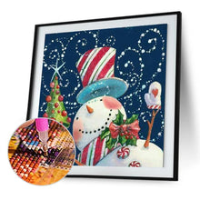 Charger l'image dans la galerie, Bonhomme de neige de Noël - diamant rond complet - 30x30cm