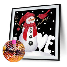 Charger l'image dans la galerie, Bonhomme de neige de Noël - diamant rond complet - 30x30cm